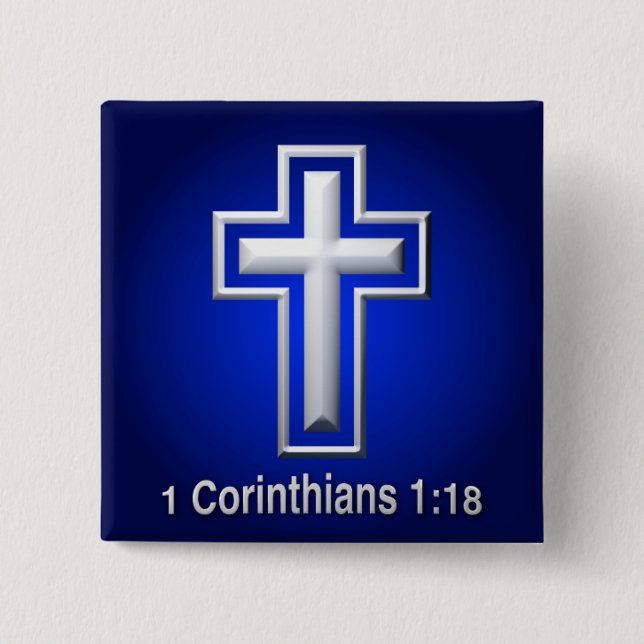 Bóton Quadrado 5.08cm Botão Cruzar - Quadrado (Frente)