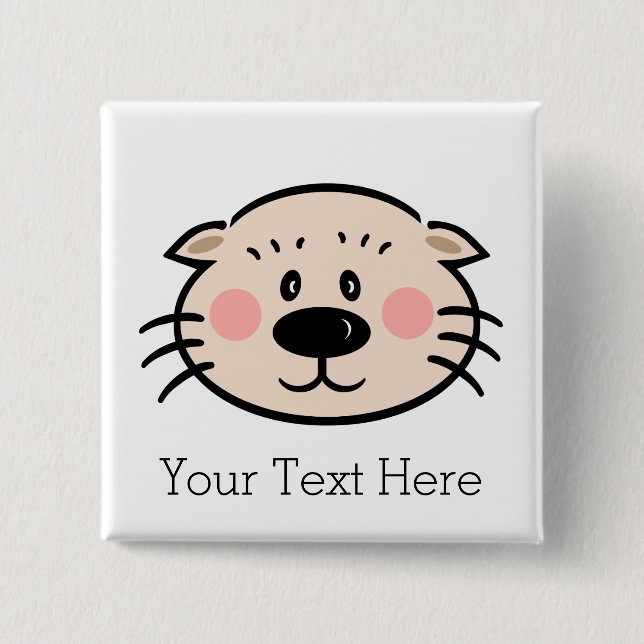 Bóton Quadrado 5.08cm Botão customizável de Ollie (Frente)