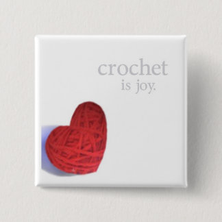 Bóton Quadrado 5.08cm botão da alegria do crochet