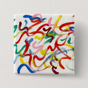 Bóton Quadrado 5.08cm Botão da arte abstracta