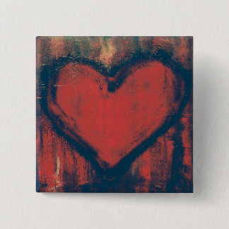 Bóton Quadrado 5.08cm Botão da arte do coração dos grafites