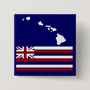Bóton Quadrado 5.08cm Botão da bandeira das ilhas havaianas n