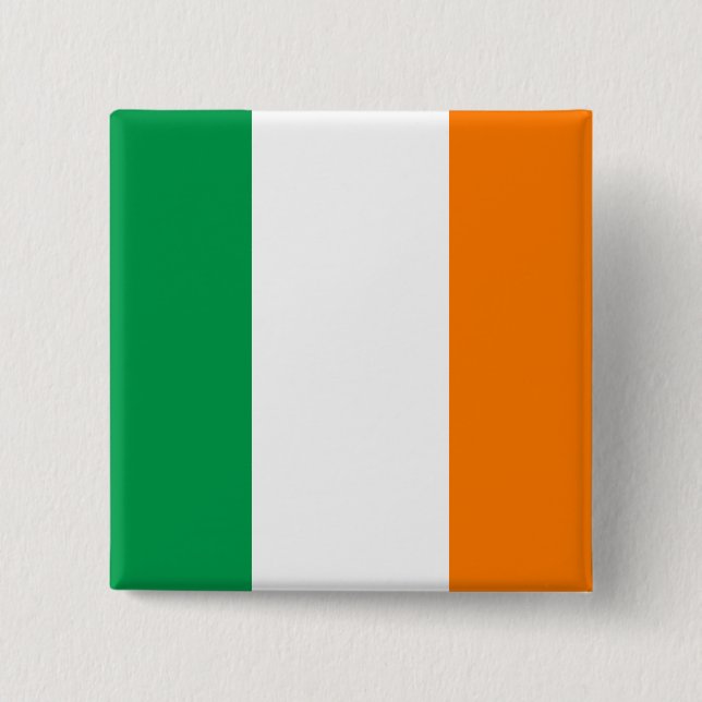 Bóton Quadrado 5.08cm Botão da bandeira de Ireland (Frente)