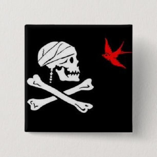 Bóton Quadrado 5.08cm Botão da bandeira de pirata de Jack Sparrow