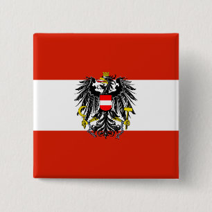 Bóton Quadrado 5.08cm Botão da bandeira do estado de Áustria