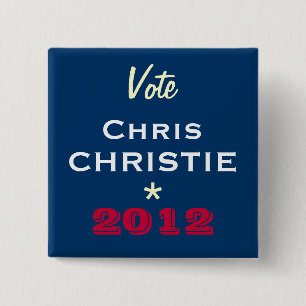 Bóton Quadrado 5.08cm Botão da campanha de CHRISTIE 2012 de Chris do