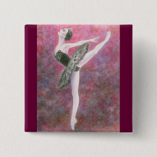 Bóton Quadrado 5.08cm Botão da cisne preta