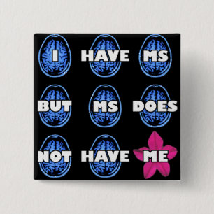 Bóton Quadrado 5.08cm Botão da consciência da esclerose múltipla