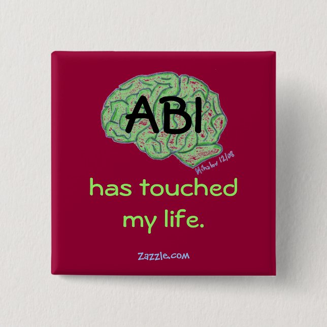 Bóton Quadrado 5.08cm Botão da consciência de ABI (Frente)