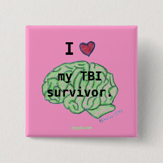 Bóton Quadrado 5.08cm Botão da consciência de TBI