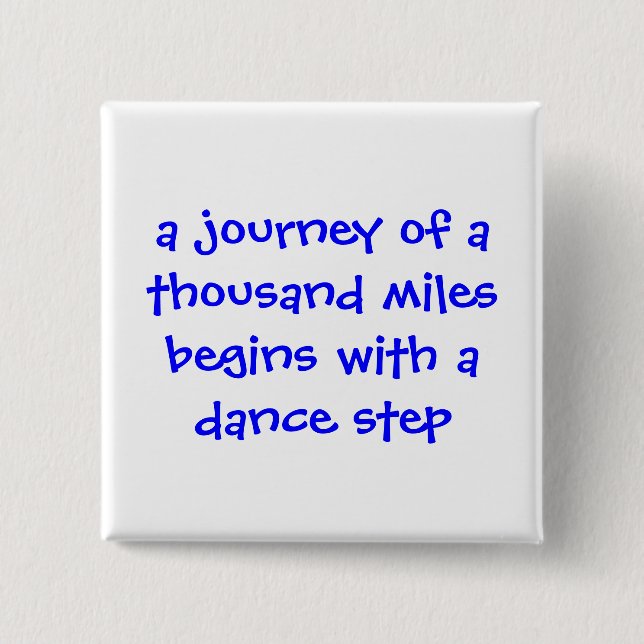 Bóton Quadrado 5.08cm Botão da dança (Frente)