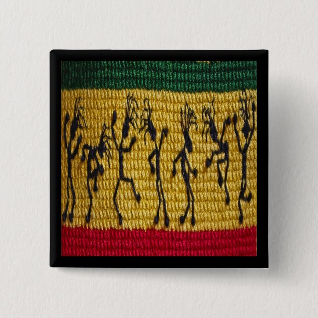 Bóton Quadrado 5.08cm botão da dança da reggae (Frente)