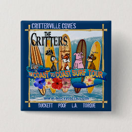 Bóton Quadrado 5.08cm Botão da excursão do surf