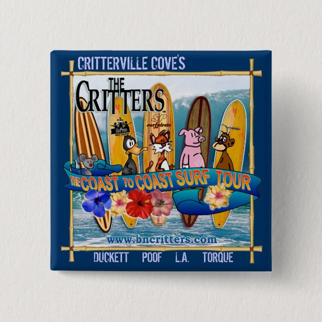 Bóton Quadrado 5.08cm Botão da excursão do surf (Frente)