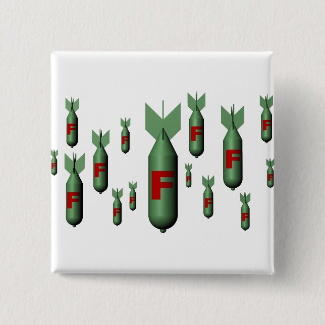 Bóton Quadrado 5.08cm Botão da F-Bomba (Frente)