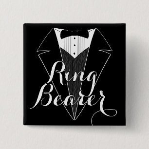 Bóton Quadrado 5.08cm Botão da festa de casamento de Tux do preto do