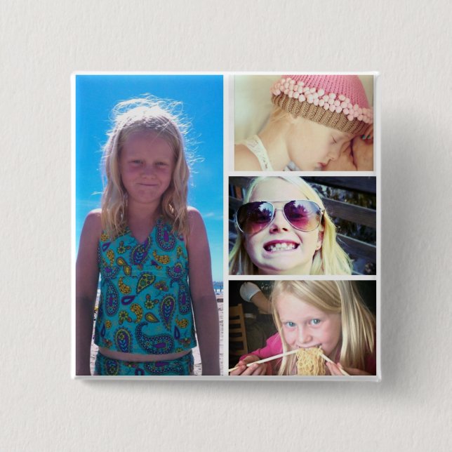 Bóton Quadrado 5.08cm Botão da foto de Kaitin (Frente)