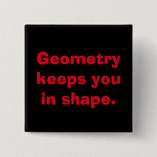 Bóton Quadrado 5.08cm Botão da geometria da matemática