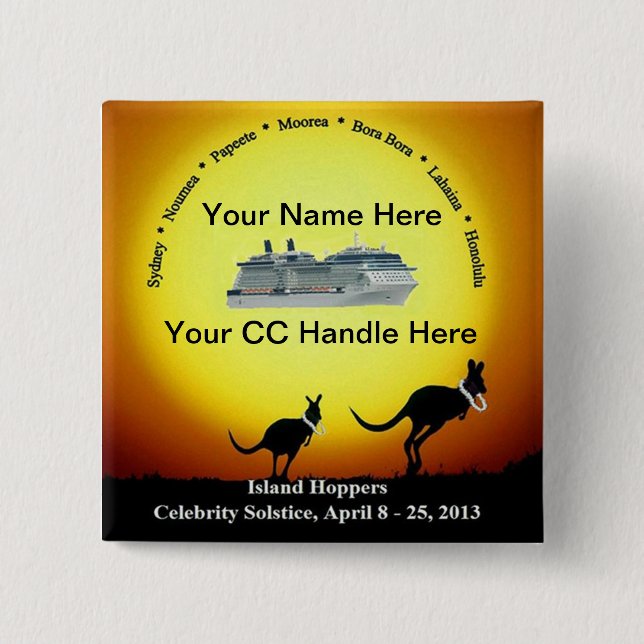 Bóton Quadrado 5.08cm Botão da lembrança (Frente)