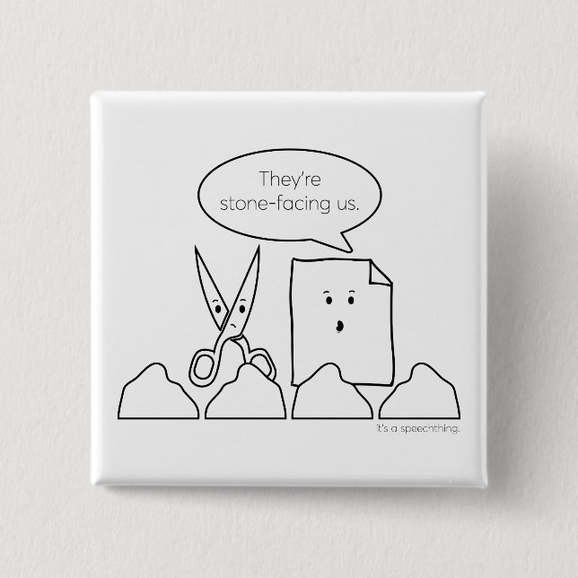 Bóton Quadrado 5.08cm botão da Pedra-cara (Frente)