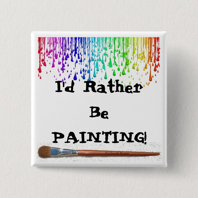 Bóton Quadrado 5.08cm botão da preferencialmente da pintura (Frente)