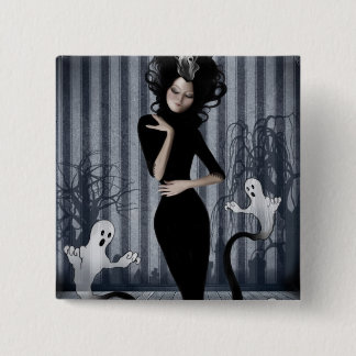 Bóton Quadrado 5.08cm Botão da rainha do Seance