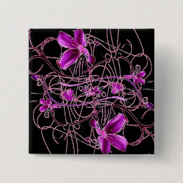 Bóton Quadrado 5.08cm Botão das flores