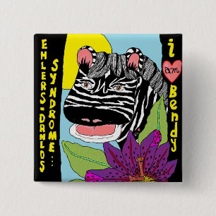 Bóton Quadrado 5.08cm Botão das zebras do EDS
