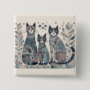 Bóton Quadrado 5.08cm botão de acalmar gatos