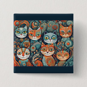 Bóton Quadrado 5.08cm botão de acalmar gatos