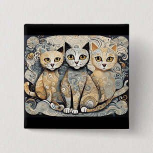 Bóton Quadrado 5.08cm botão de acalmar gatos