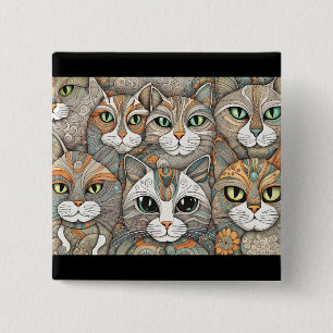 Bóton Quadrado 5.08cm botão de acalmar gatos