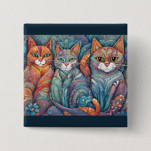 Bóton Quadrado 5.08cm botão de acalmar gatos