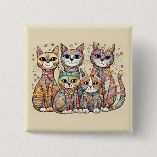 Bóton Quadrado 5.08cm botão de acalmar gatos