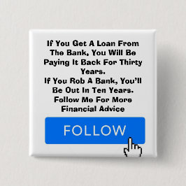 Bóton Quadrado 5.08cm Botão de aconselhamento financeiro