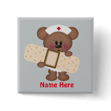 Botão de adicionar nome da enfermeira de desenho a