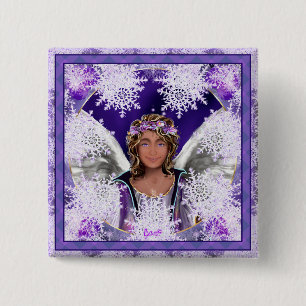 Bóton Quadrado 5.08cm Botão de Alma Roxo