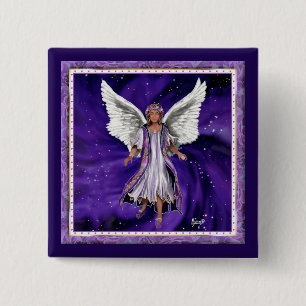 Bóton Quadrado 5.08cm Botão de Alma Roxo