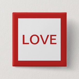 Bóton Quadrado 5.08cm Botão de amor