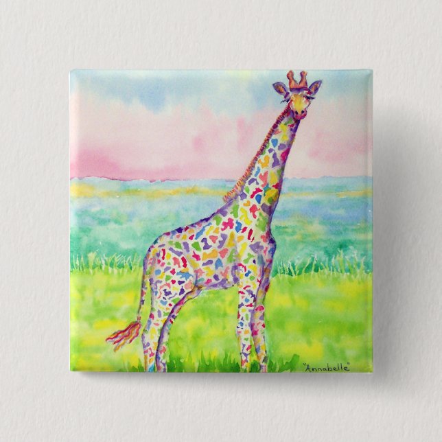 Bóton Quadrado 5.08cm Botão de Annabelle (Frente)