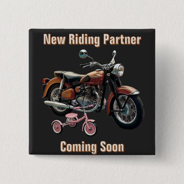 Bóton Quadrado 5.08cm Botão de anúncio do bebê (Frente)