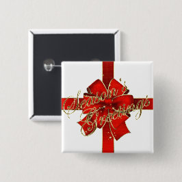 Bóton Quadrado 5.08cm Botão de Arco de Natal espumante