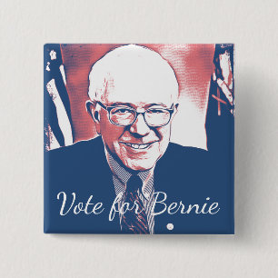 Bóton Quadrado 5.08cm Botão de Arte Digital é apoiado por Bernie Sanders
