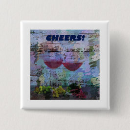 Bóton Quadrado 5.08cm Botão de Arte Digital Impressões do Vinho