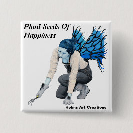 Bóton Quadrado 5.08cm Botão de Arte Fantasia de Jardinagem de Fada Escur