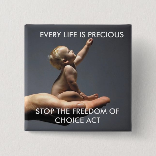 Bóton Quadrado 5.08cm BOTÃO de BabyinHand, FOCA da PARADA (Frente)