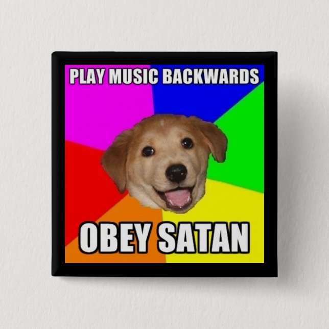 Bóton Quadrado 5.08cm Botão de Backmasking (Frente)