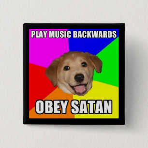 Bóton Quadrado 5.08cm Botão de Backmasking