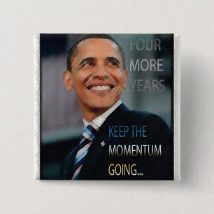 Bóton Quadrado 5.08cm Botão de Barack Obama 2012