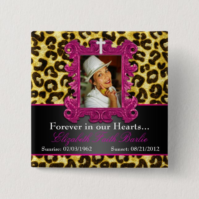 Bóton Quadrado 5.08cm Botão de Barlie da fé de Elizabeth (Frente)